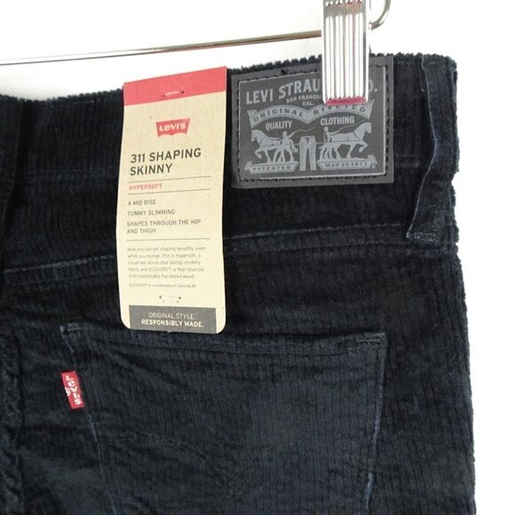 Levi's 311 Shaping Skinny Jeans Women's Size 31x30 Black Corduroy Stretch Cords - Picture 7 of 11